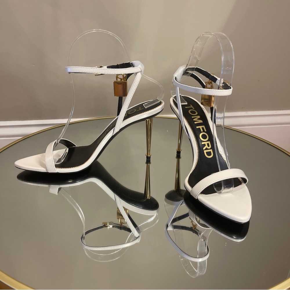 Tom Ford Padlock 85 Lock Heeled Sandals Sz 37.5 - Picture 16 of 17